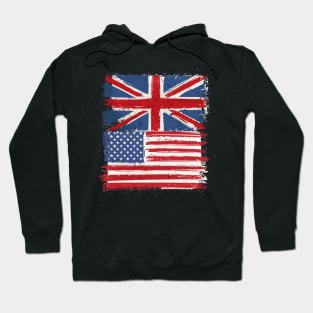 USA and Uk Flag Hoodie